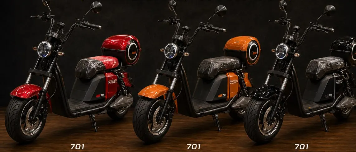 Linha 701 custom nas cores vermelha, laranja e preta